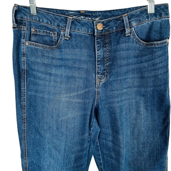 Seven7 Womens Easy Fit Boyfriend Jeans Blue Denim Frayed Hem Size 8 - Picture 3 of 14